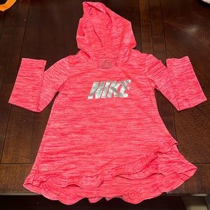 Nike Dri - Fit XS toddler girls 3-4y pink athletic long sleeve shirt with hood